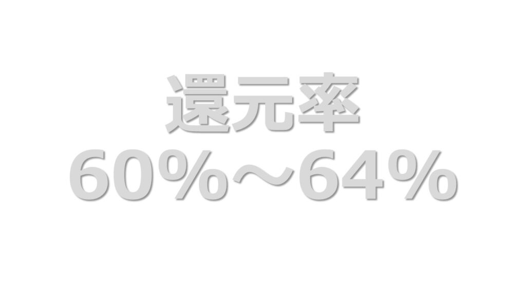 還元率60%～64%