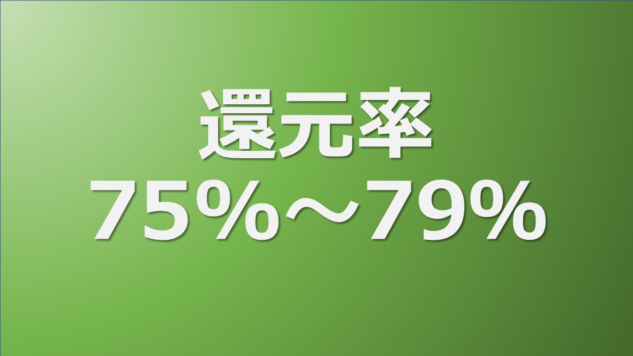 還元率75%～79%